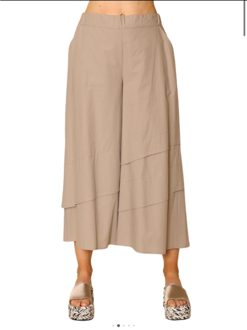 Beau Jours Maddy Pant In Beige Size Small Beige Cropped
